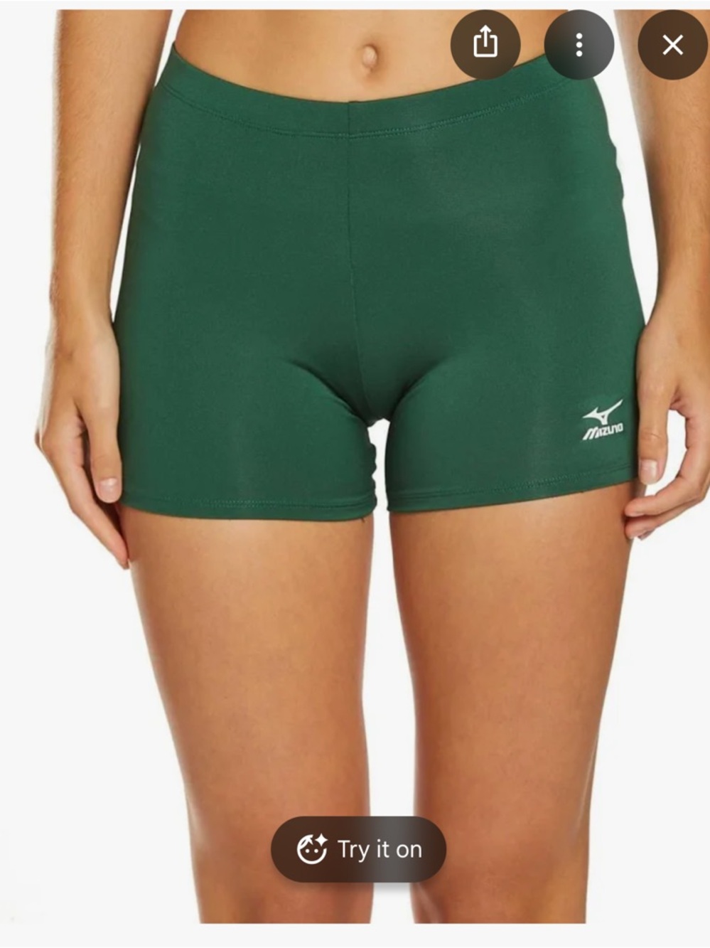 Mizuno Green Women's Athletic Shorts with Elastic Waist